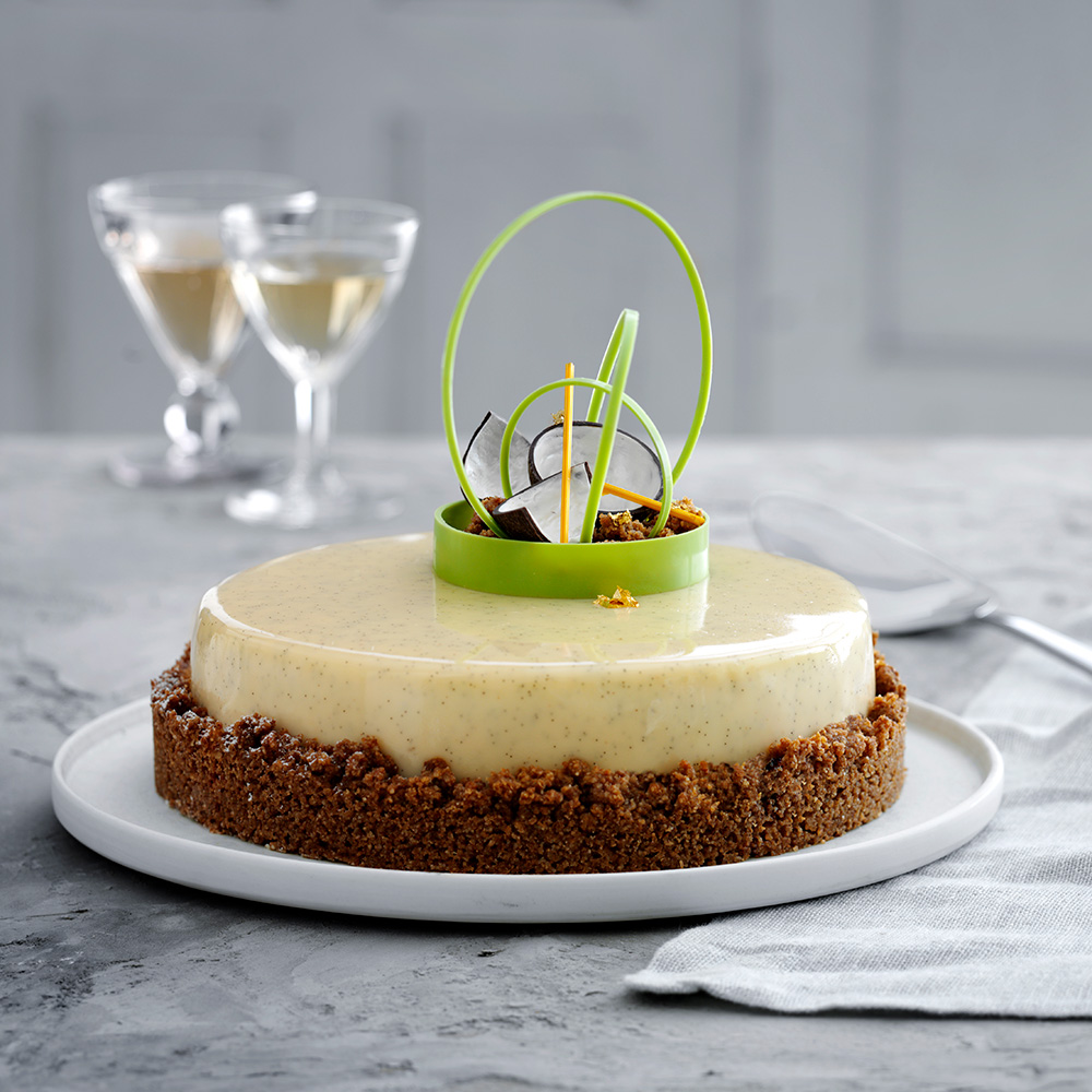 Syrlig cheesecake med exotisk gelé